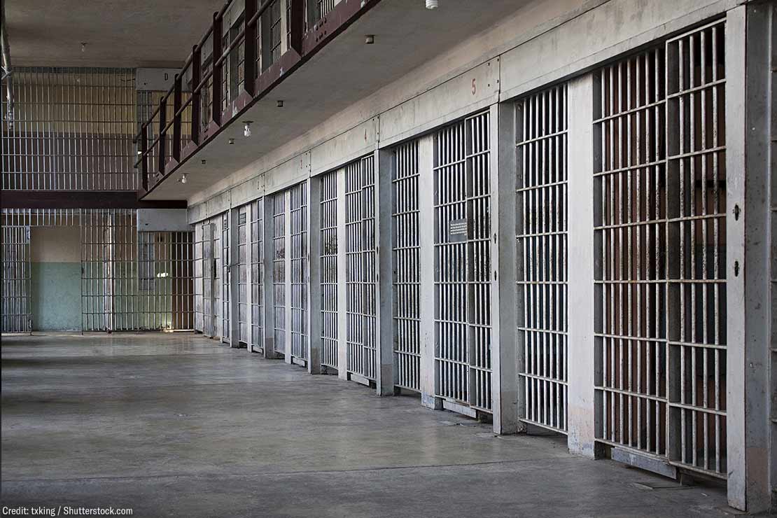 Jail cells with the doors closed inside an Idaho prison.