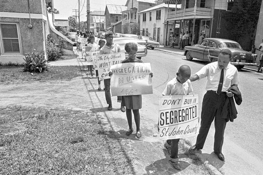 Martin Luther King Jr. leads a youth protest in St. Augustine on Wednesday, June 10, 1964.